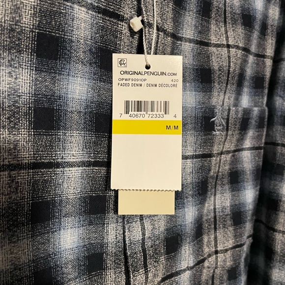 NEW Penguin Plaid Shirt. Men’s Medium. - Picture 2 of 3
